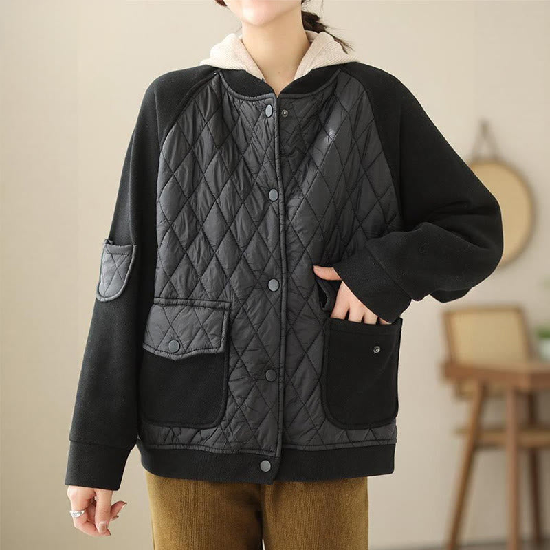 Structured Diamond-Pattern Insulated Women's Meditation Jacket