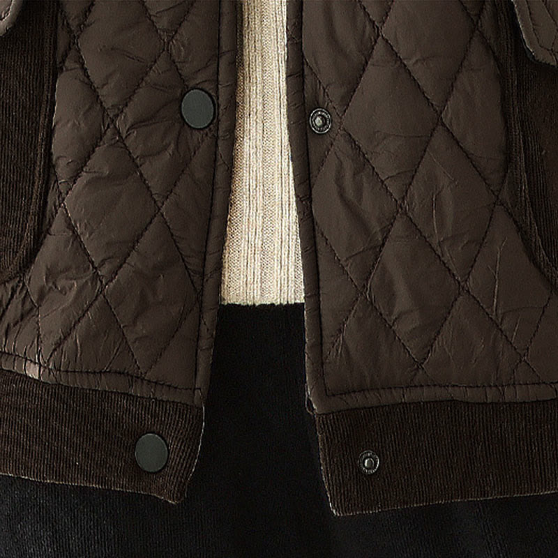 Structured Diamond-Pattern Insulated Women's Meditation Jacket