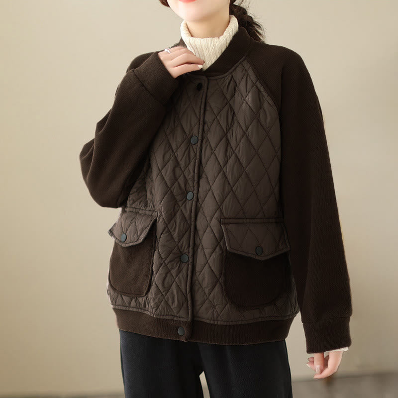 Structured Diamond-Pattern Insulated Women's Meditation Jacket