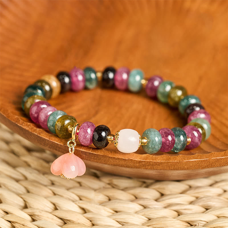 Tourmaline Yanyuan Agate Peach Blossoms Love Bracelet