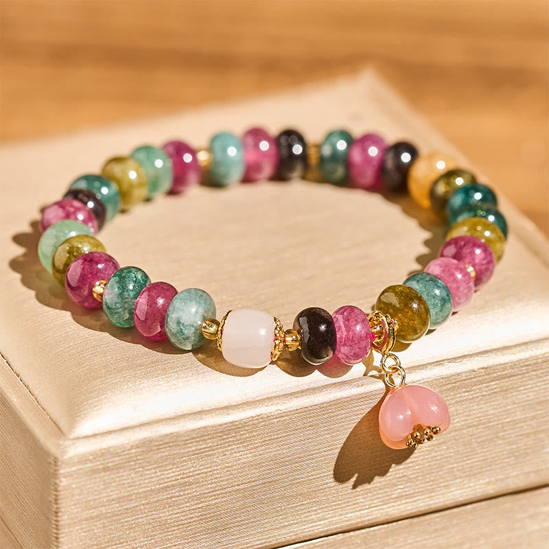 Tourmaline Yanyuan Agate Peach Blossoms Love Bracelet