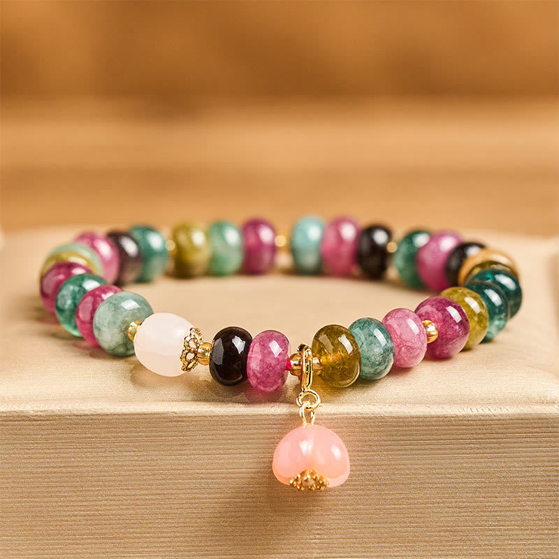 Tourmaline Yanyuan Agate Peach Blossoms Love Bracelet