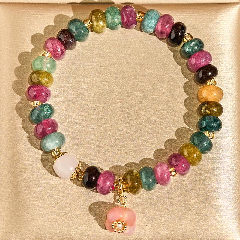 Tourmaline Yanyuan Agate Peach Blossoms Love Bracelet