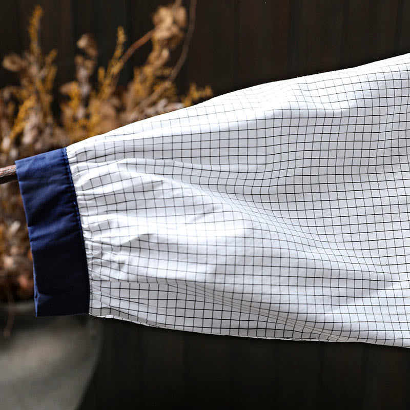 Breathable Cotton Relaxed Plaid Women's Lounge Shirt