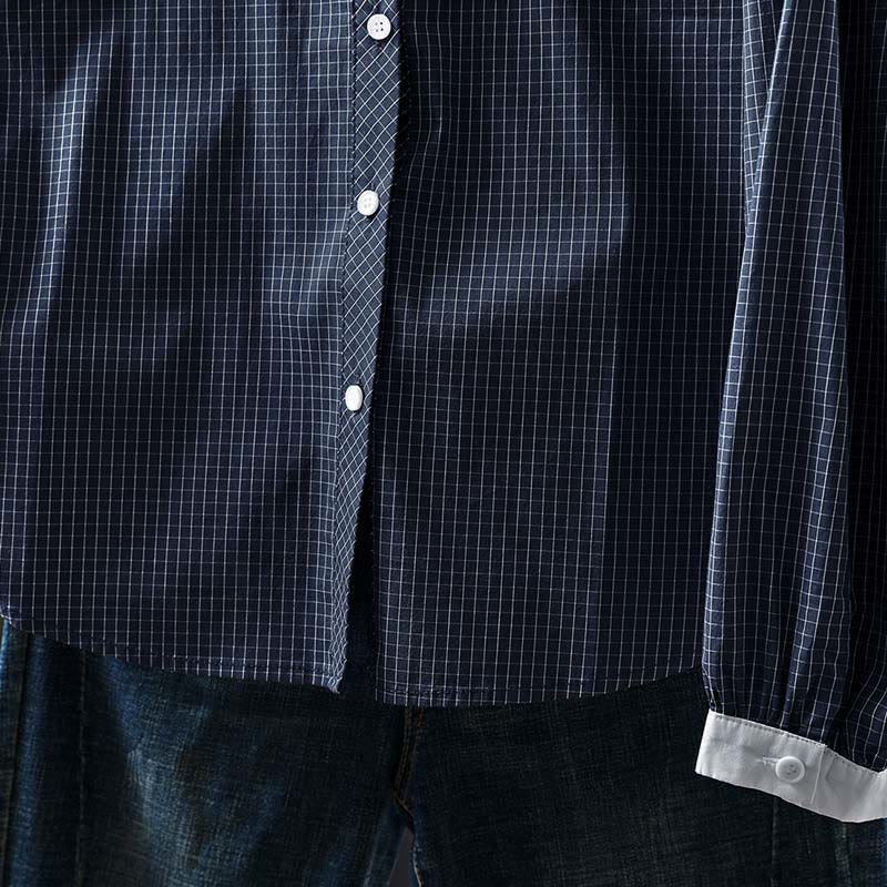 Breathable Cotton Relaxed Plaid Women's Lounge Shirt