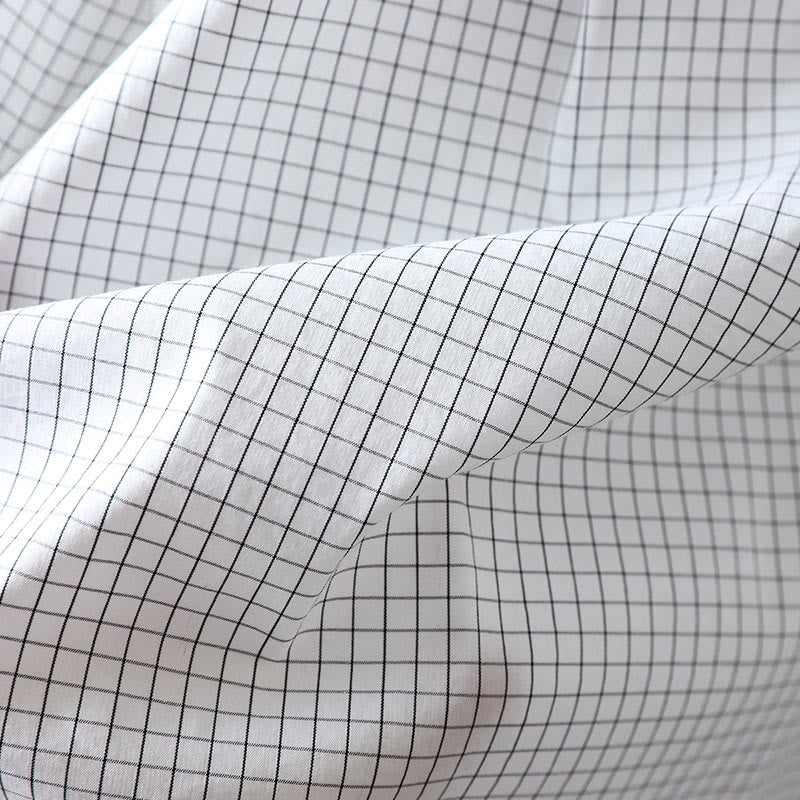 Breathable Cotton Relaxed Plaid Women's Lounge Shirt