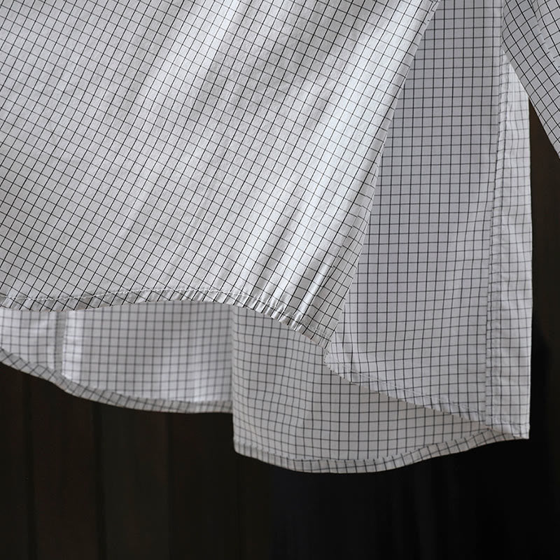 Breathable Cotton Relaxed Plaid Women's Lounge Shirt