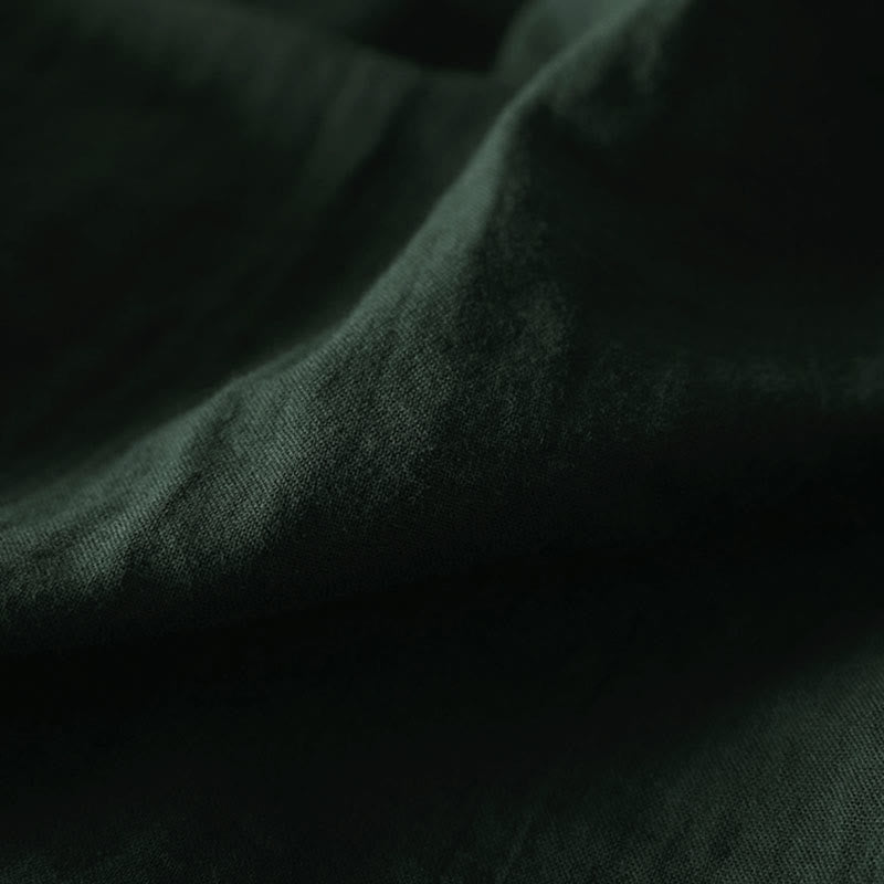 Breathable Cotton Relaxed Stand-Collar Button-Down Shirt