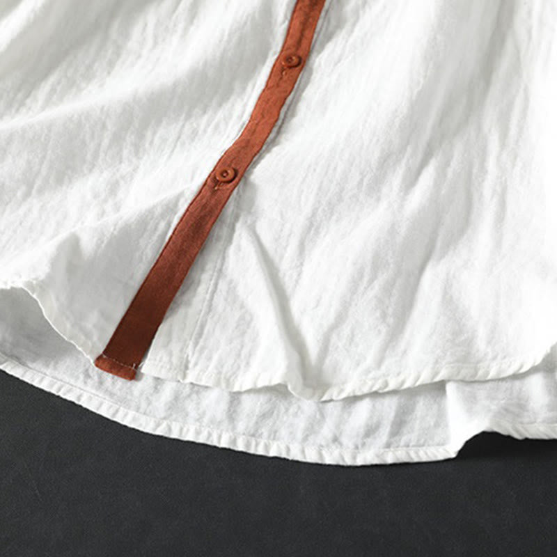 Breathable Cotton Buttoned Long Sleeve Meditation Shirt