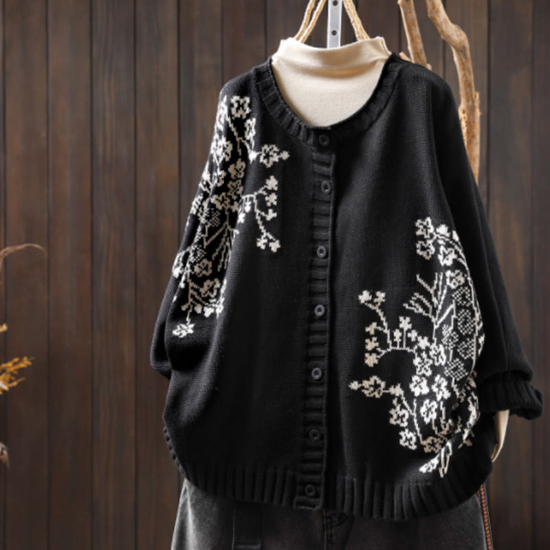 Tactile Cotton Batwing Mindful Meditation Cardigan
