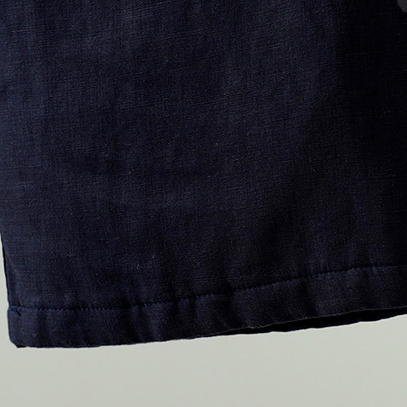 Winter Contrasting Drawstring Cotton Linen Women's Wide Leg Pants With Pockets