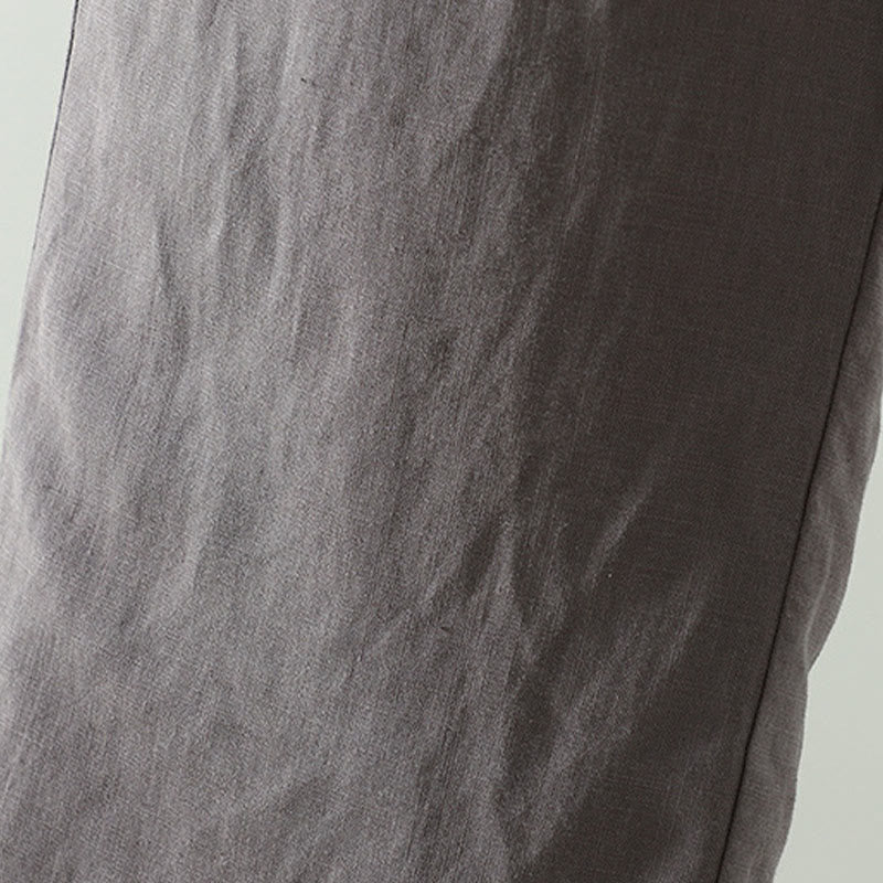 Winter Contrasting Drawstring Cotton Linen Women's Wide Leg Pants With Pockets