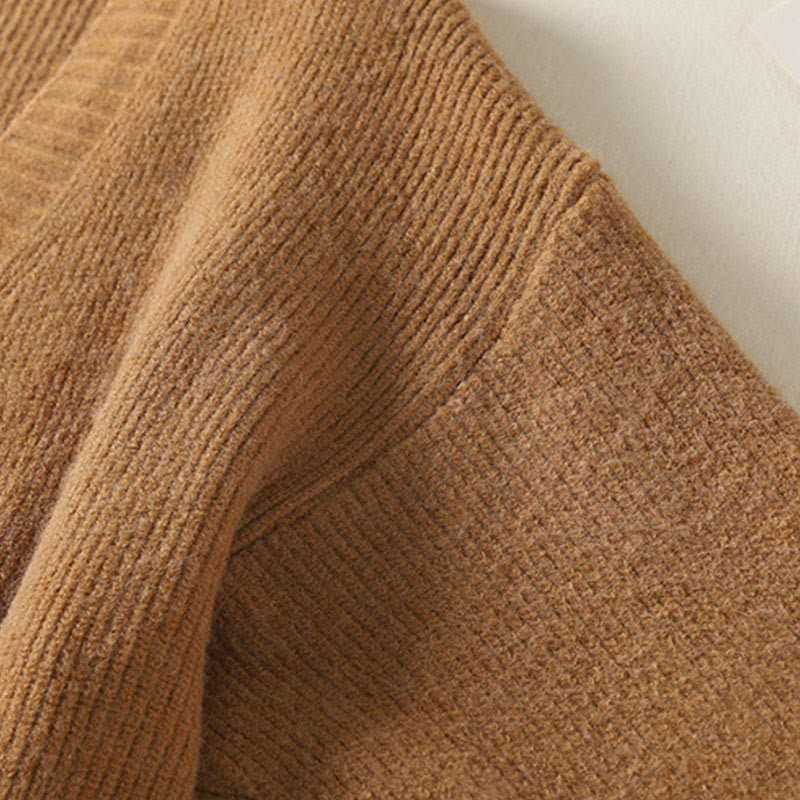Tactile Cotton Knitted V-Neck Mindful Layering Cardigan