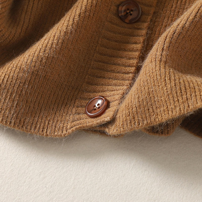 Tactile Cotton Knitted V-Neck Mindful Layering Cardigan