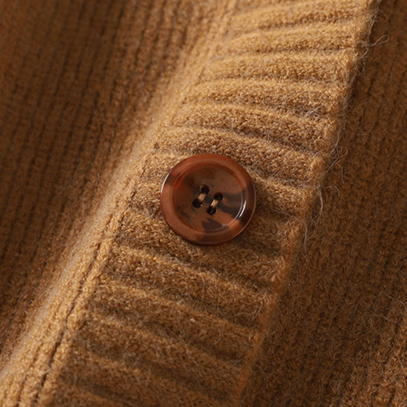 Tactile Cotton Knitted V-Neck Mindful Layering Cardigan