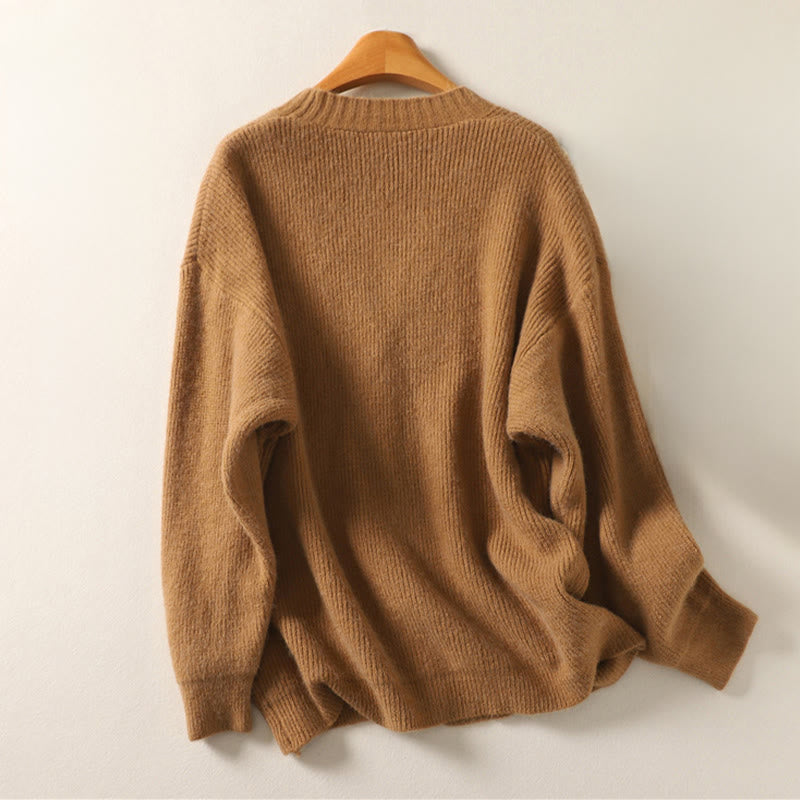 Tactile Cotton Knitted V-Neck Mindful Layering Cardigan