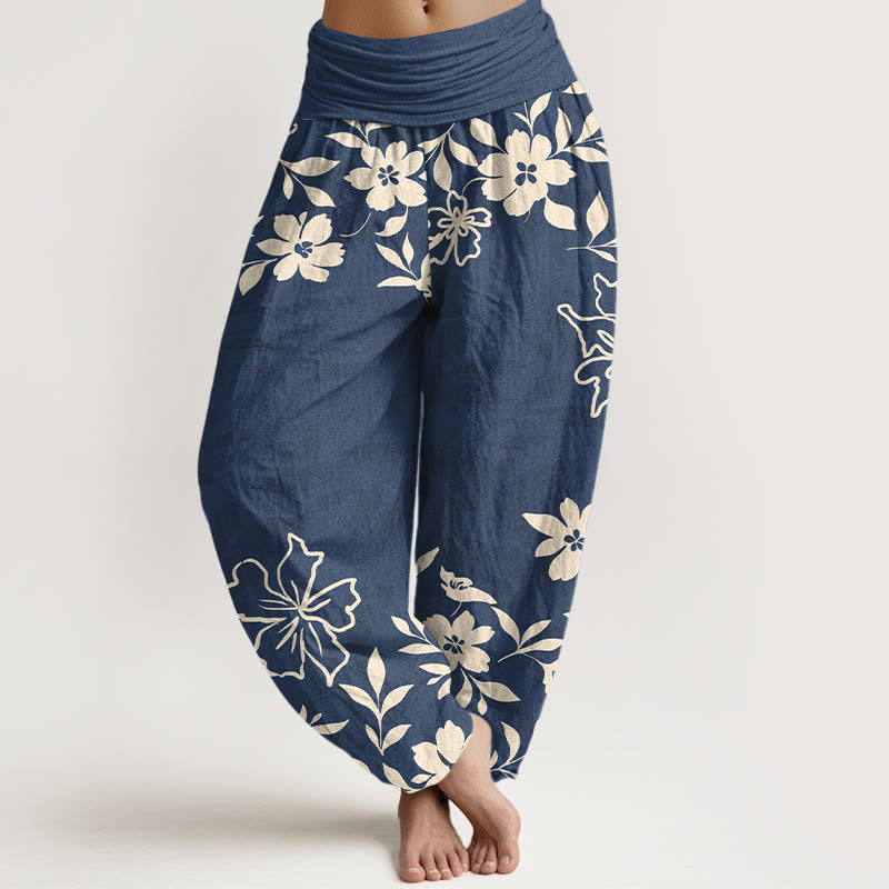 Pure Cotton Botanical Print Meditation Harem Pants