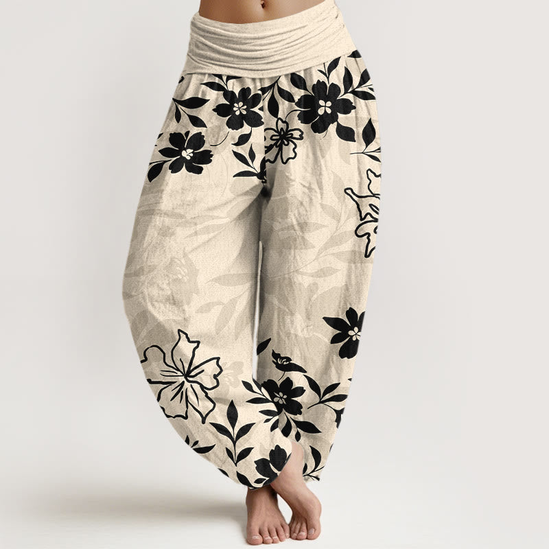 Pure Cotton Botanical Print Meditation Harem Pants