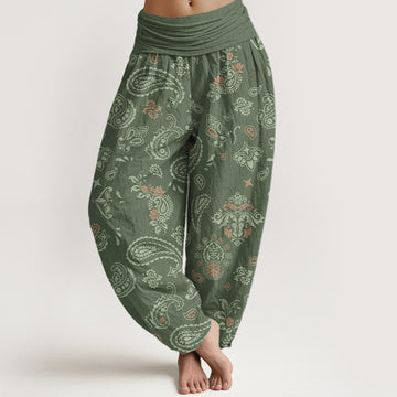 Pure Cotton Paisley Print Grounding Harem Pants