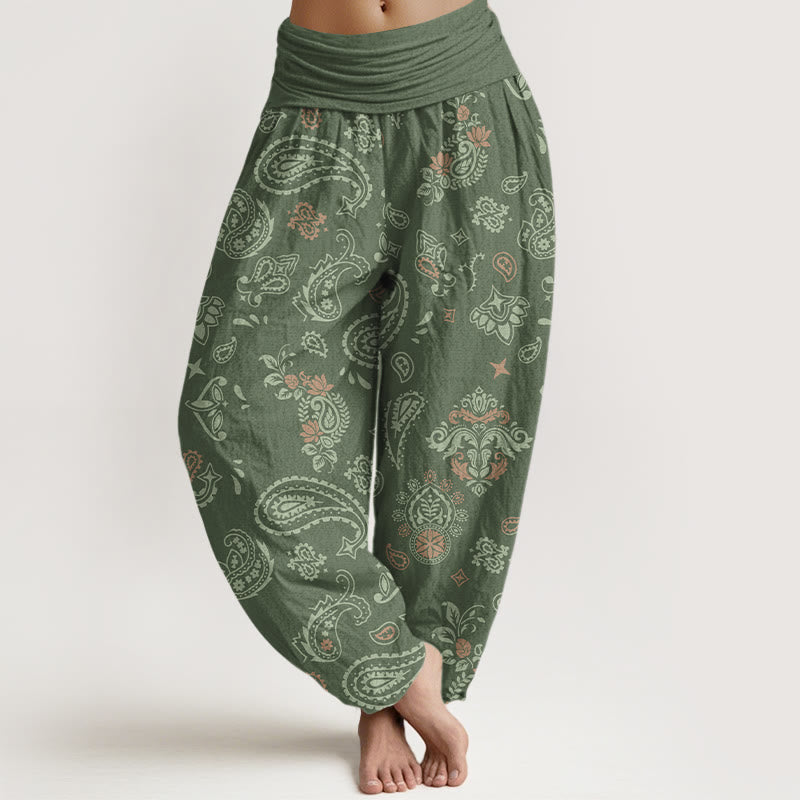 Pure Cotton Paisley Print Grounding Harem Pants