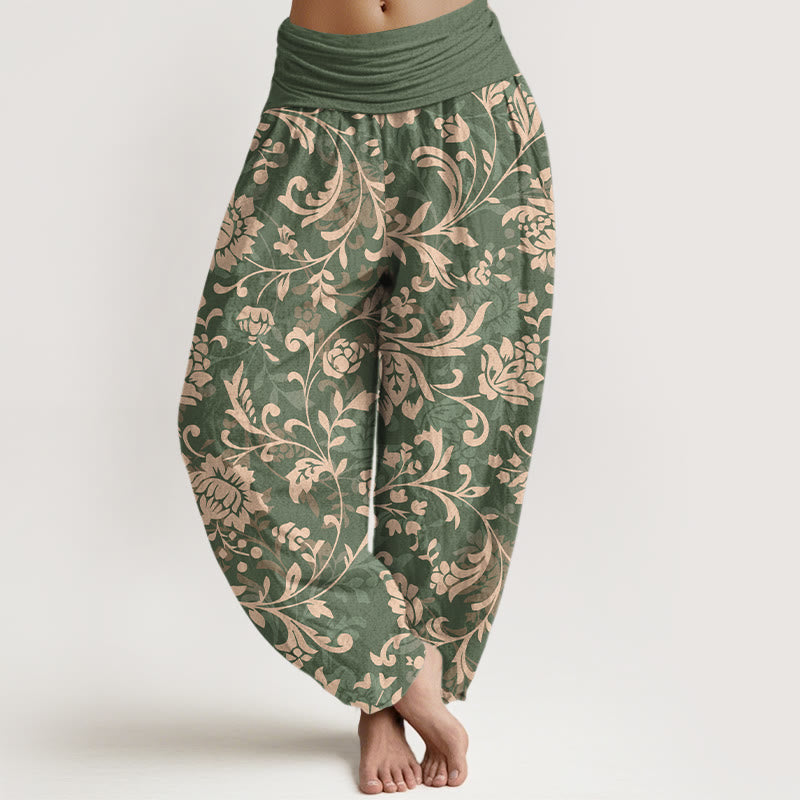 Organic Cotton Botanical Print Mindful Movement Harem Pants