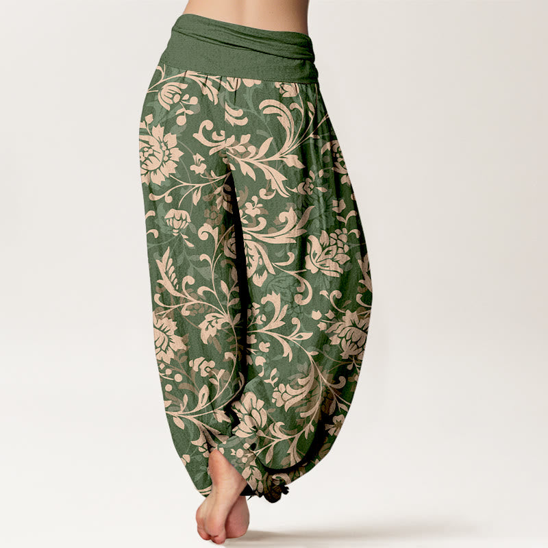 Organic Cotton Botanical Print Mindful Movement Harem Pants