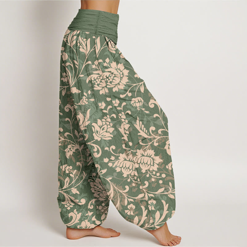 Organic Cotton Botanical Print Mindful Movement Harem Pants
