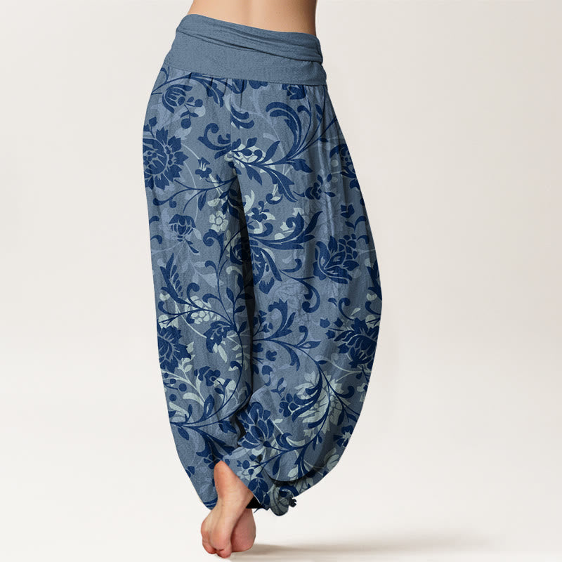 Organic Cotton Botanical Print Mindful Movement Harem Pants
