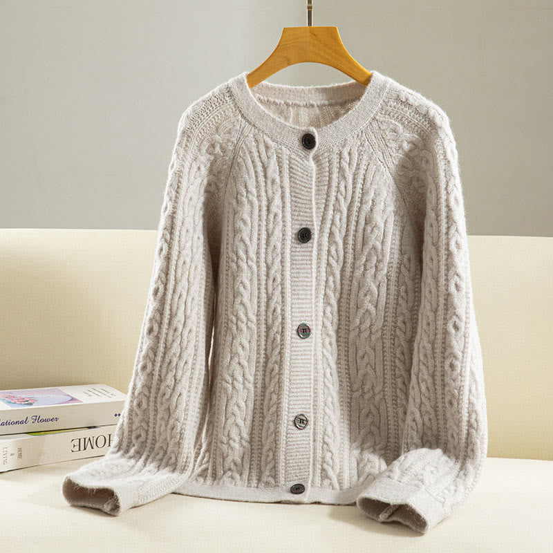 Tactile Cotton Knit Slim-Fit Floral Meditation Cardigan