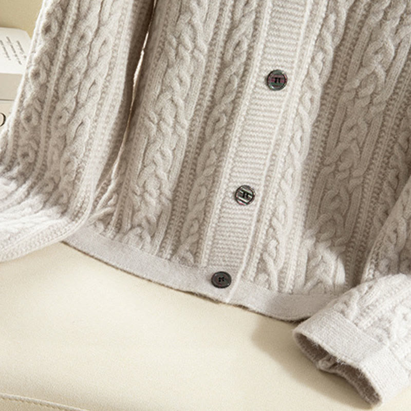 Tactile Cotton Knit Slim-Fit Floral Meditation Cardigan
