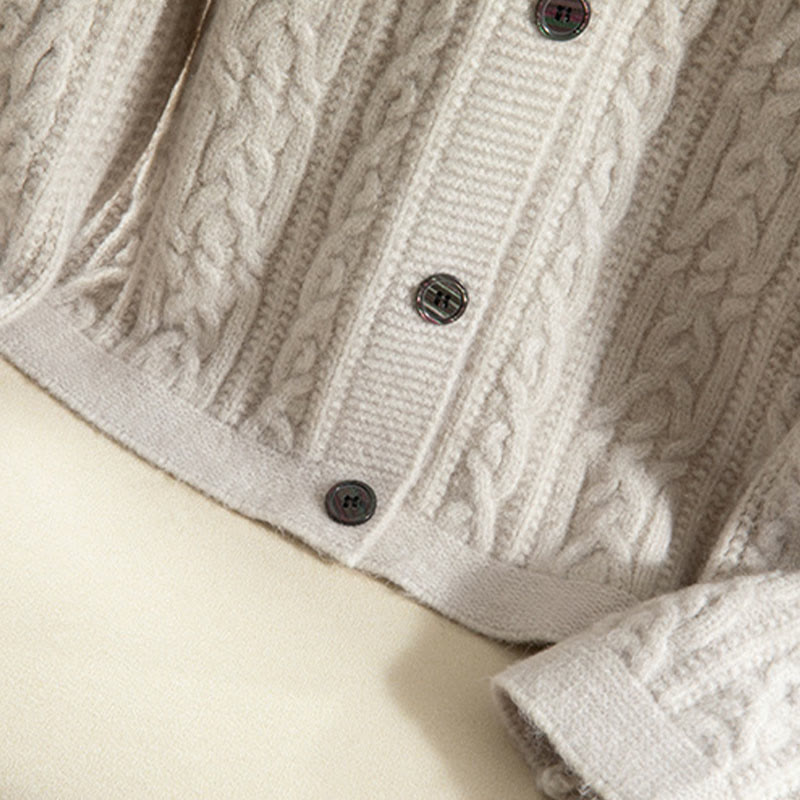 Tactile Cotton Knit Slim-Fit Floral Meditation Cardigan