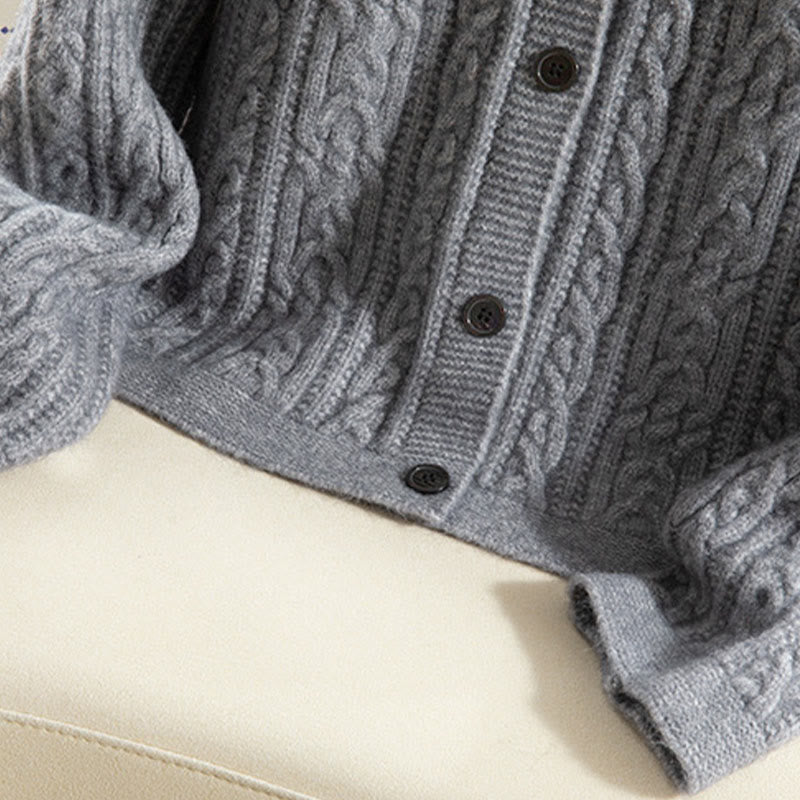 Tactile Cotton Knit Slim-Fit Floral Meditation Cardigan