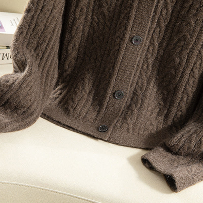 Tactile Cotton Knit Slim-Fit Floral Meditation Cardigan
