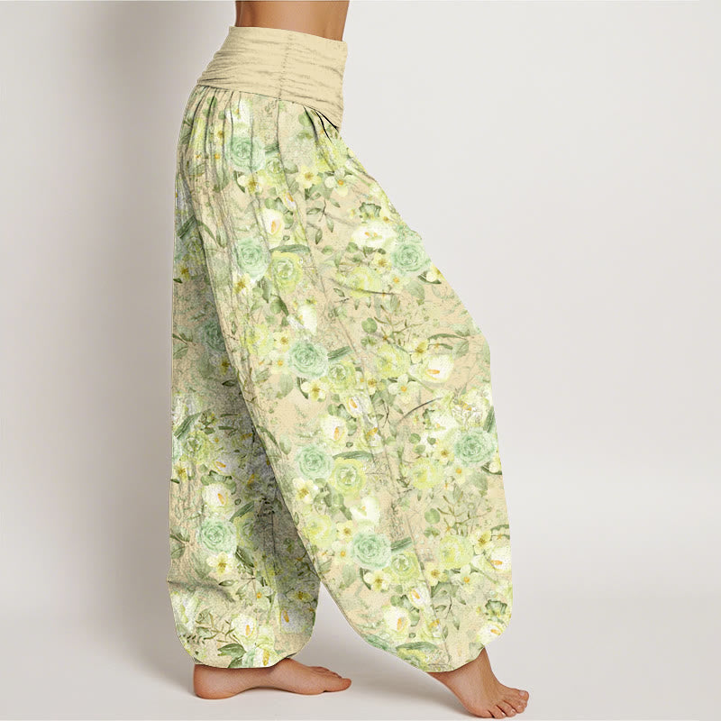 Breathable Cotton Floral Mindful Movement Harem Pants