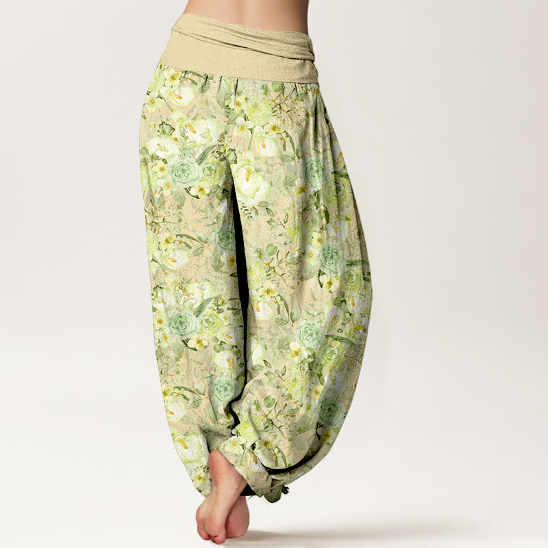 Breathable Cotton Floral Mindful Movement Harem Pants