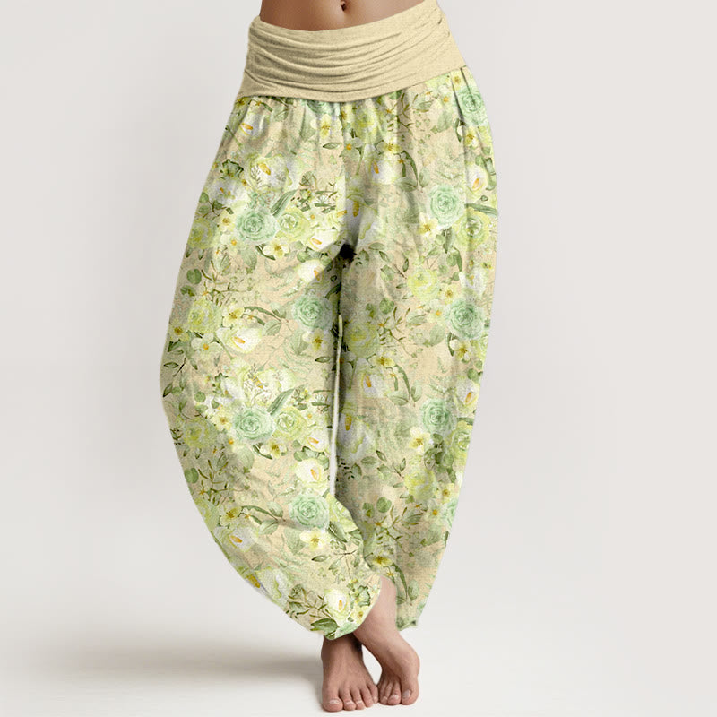 Breathable Cotton Floral Mindful Movement Harem Pants