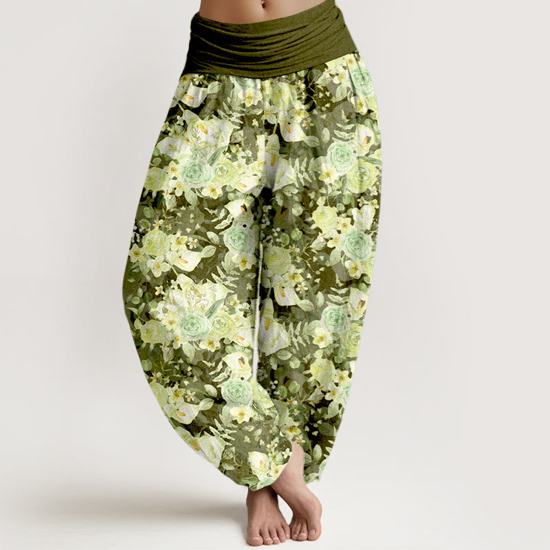 Breathable Cotton Floral Mindful Movement Harem Pants
