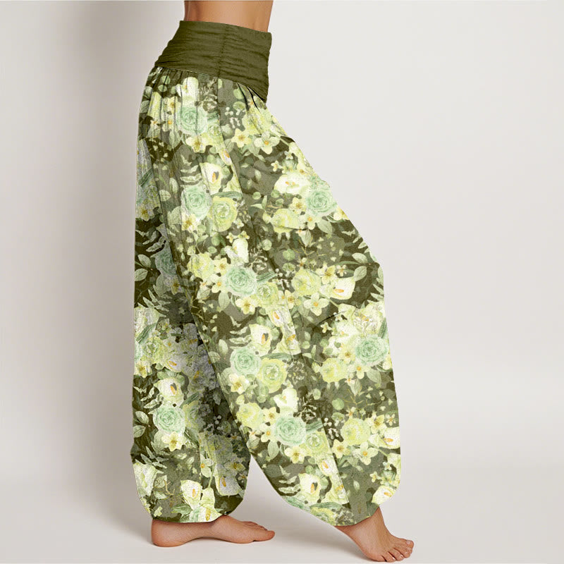 Breathable Cotton Floral Mindful Movement Harem Pants