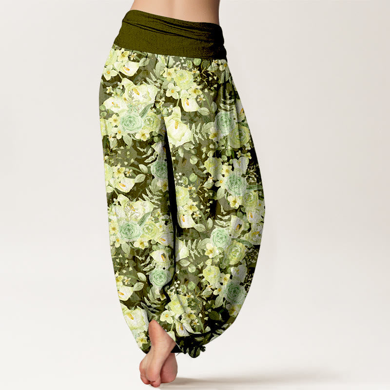 Breathable Cotton Floral Mindful Movement Harem Pants