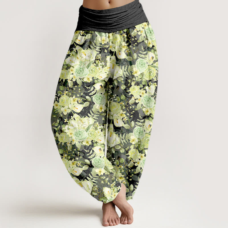 Breathable Cotton Floral Mindful Movement Harem Pants
