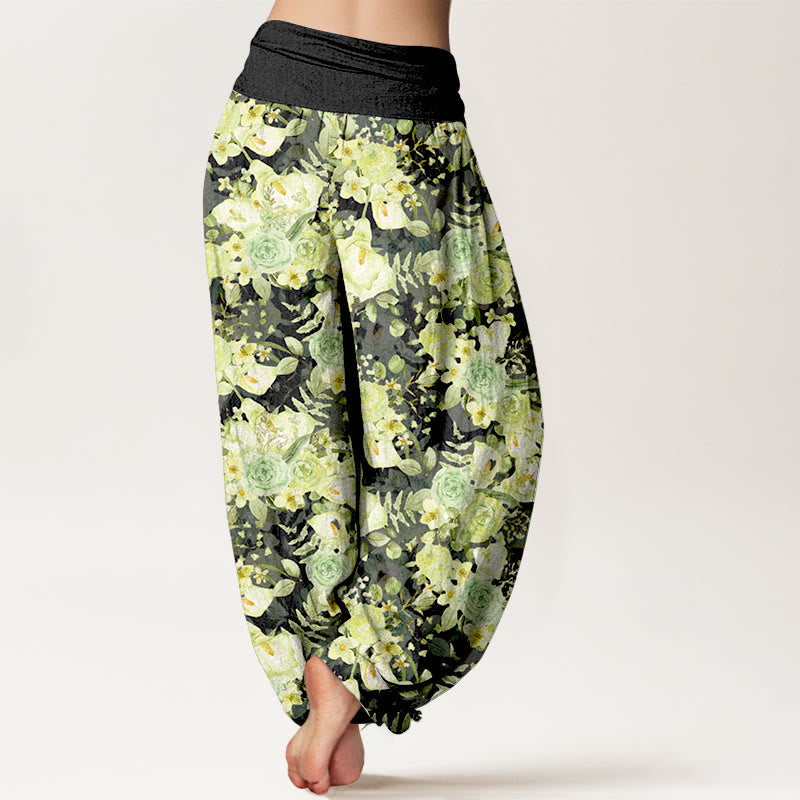 Breathable Cotton Floral Mindful Movement Harem Pants