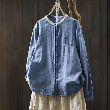 Breathable Cotton Long-Sleeve Daily Grounding Shirt