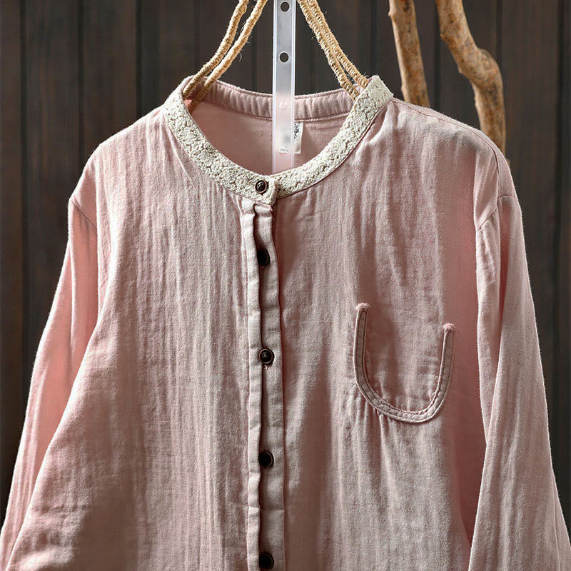 Breathable Cotton Long-Sleeve Daily Grounding Shirt