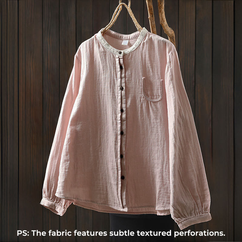 Breathable Cotton Long-Sleeve Daily Grounding Shirt