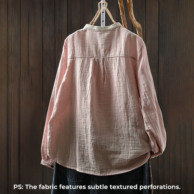 Breathable Cotton Long-Sleeve Daily Grounding Shirt