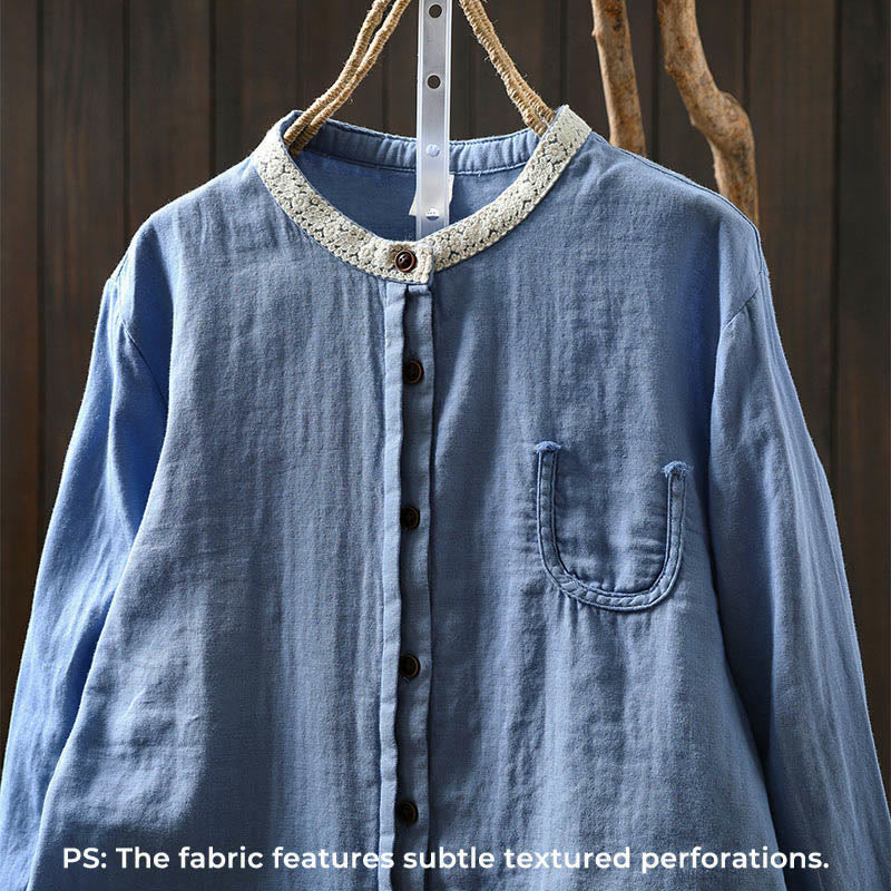 Breathable Cotton Long-Sleeve Daily Grounding Shirt