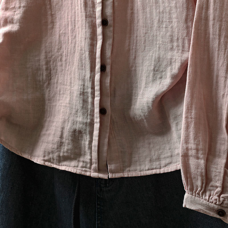Breathable Cotton Long-Sleeve Daily Grounding Shirt