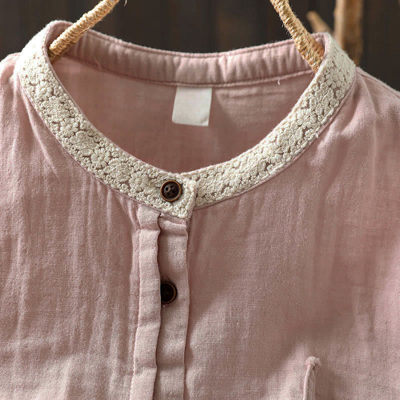 Breathable Cotton Long-Sleeve Daily Grounding Shirt