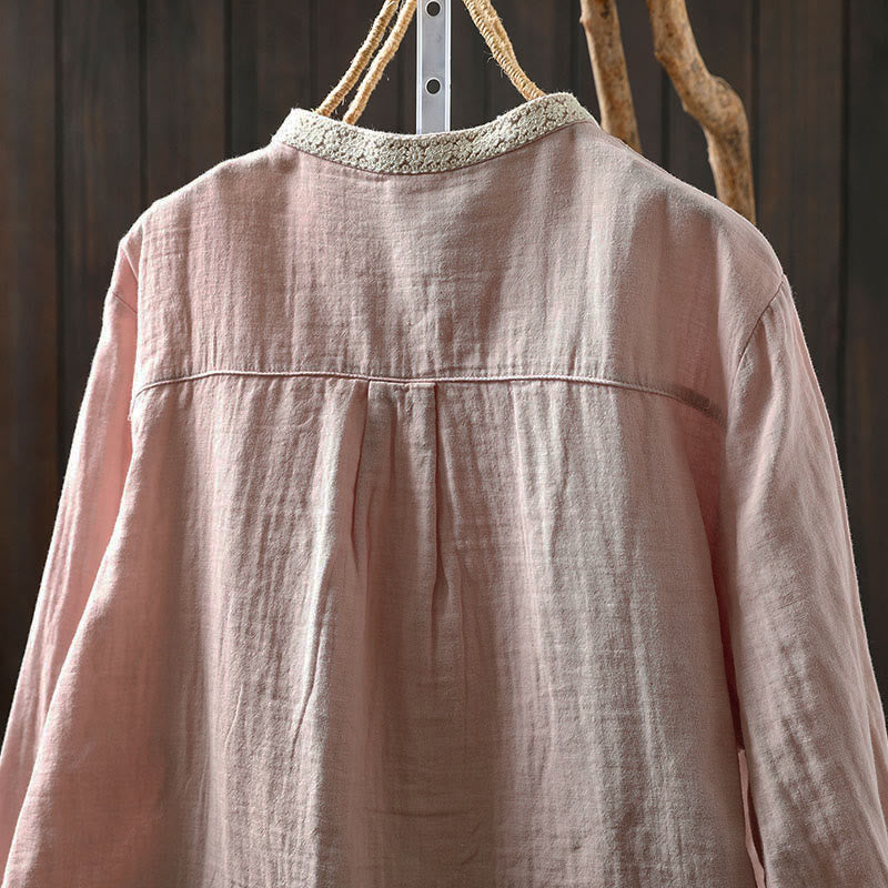 Breathable Cotton Long-Sleeve Daily Grounding Shirt