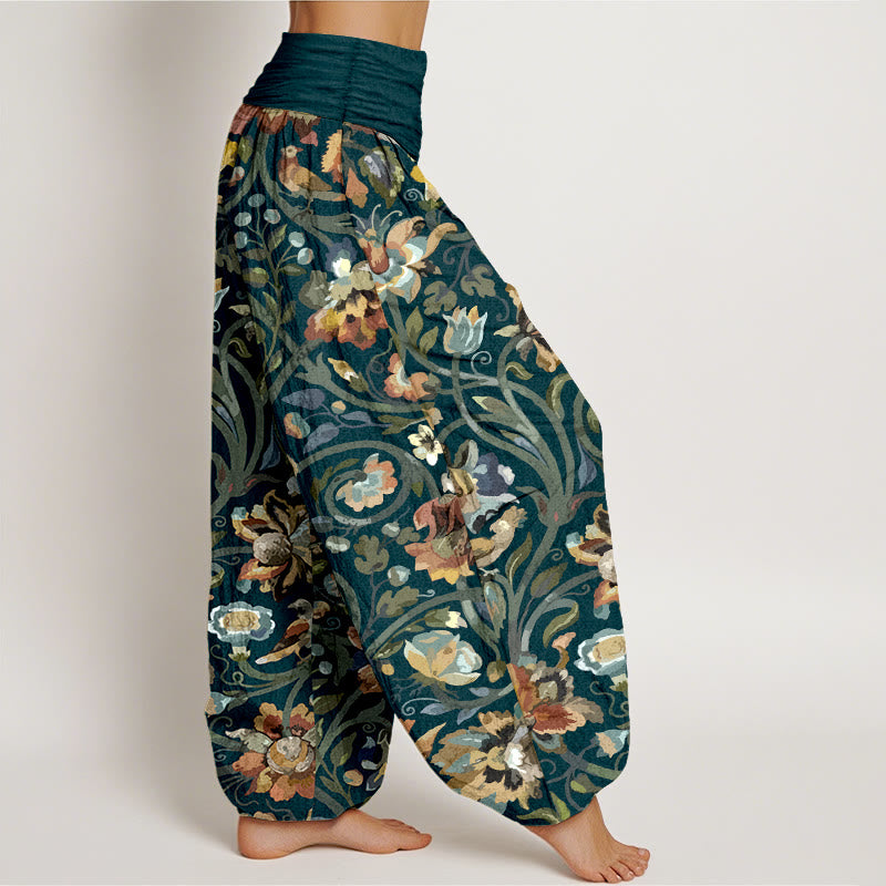 Breathable Cotton Botanical Print Mindful Movement Harem Pants